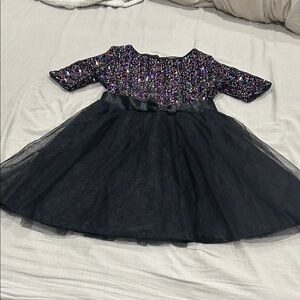 Black Sequin Girl Dress